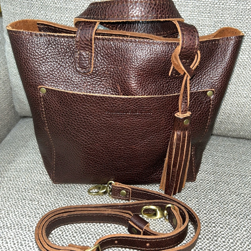 Portland Leather Mini Zipper Tote -Coldbrew - Picture 5 of 7